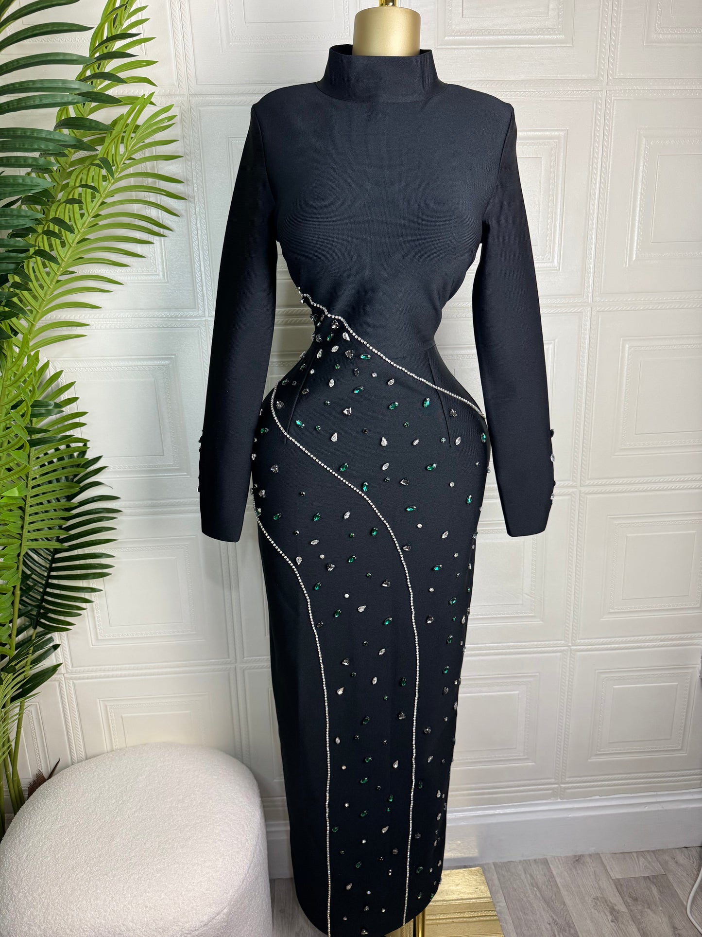 Diamond Pattern Midi Dress