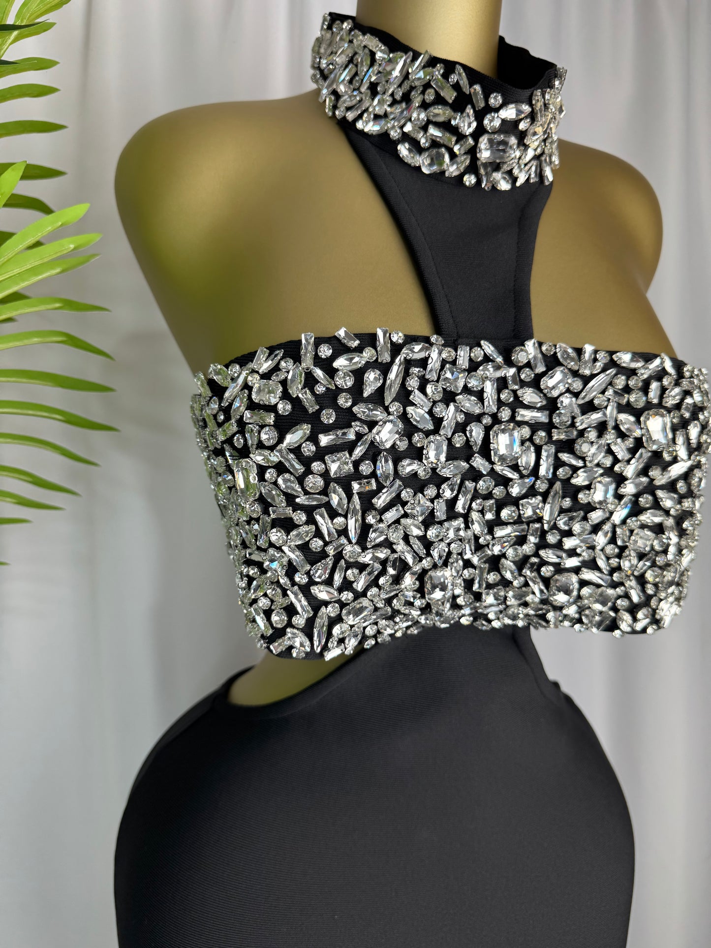The Midnight Crystal Cutout Gown