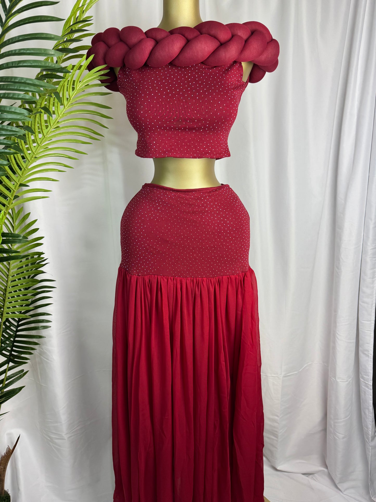 Ruby Luxe Braided Shoulder Ensemble