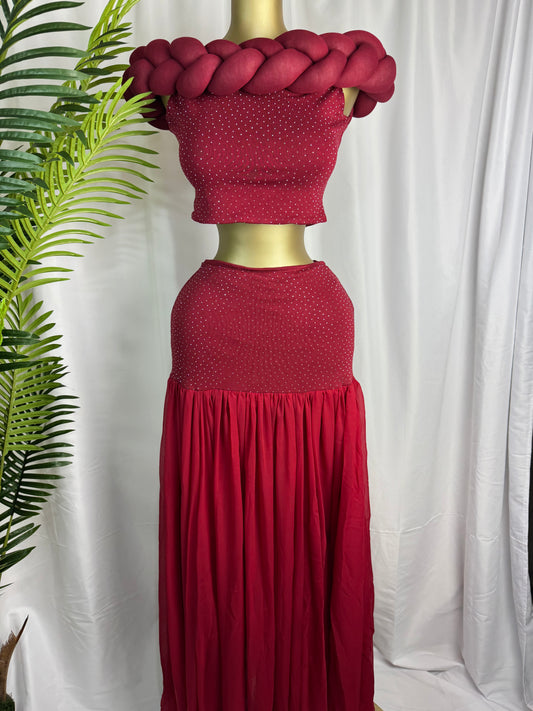 Ruby Luxe Braided Shoulder Ensemble