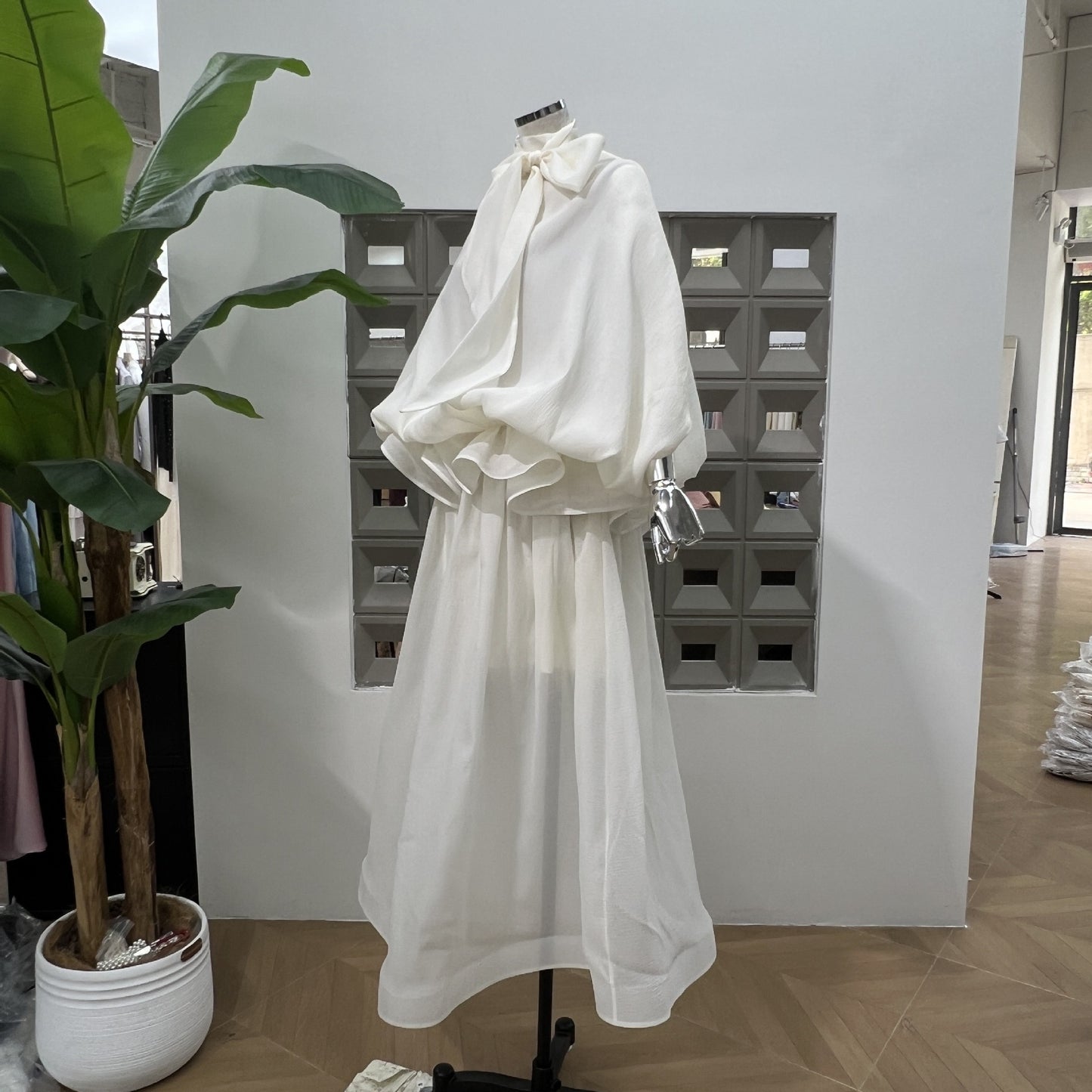 Bow Ruffle Maxi Dress