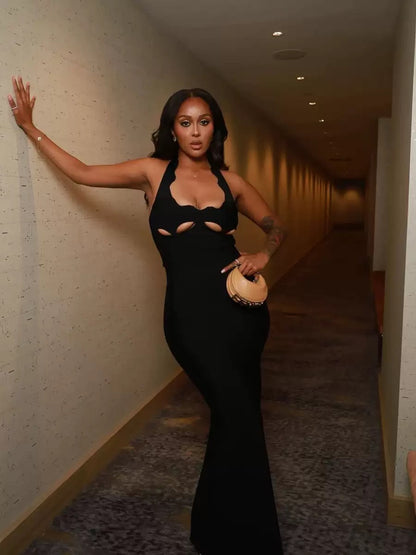 Midnight Silhouette Cut-Out Maxi Dress