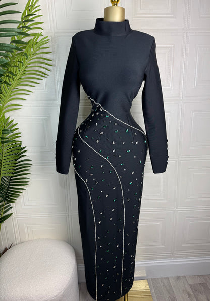 Diamond Pattern Midi Dress