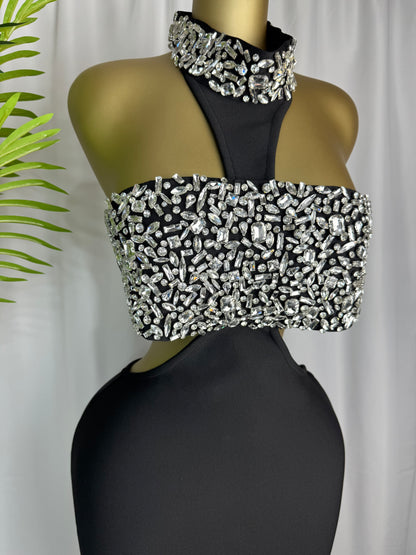 The Midnight Crystal Cutout Gown
