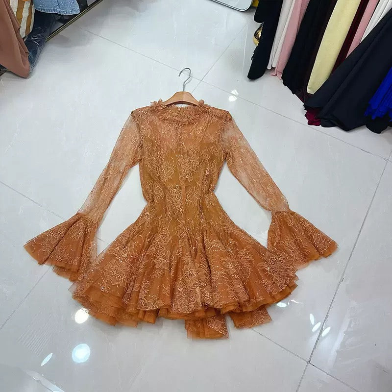Amber Lace Flare Fantasy Dress