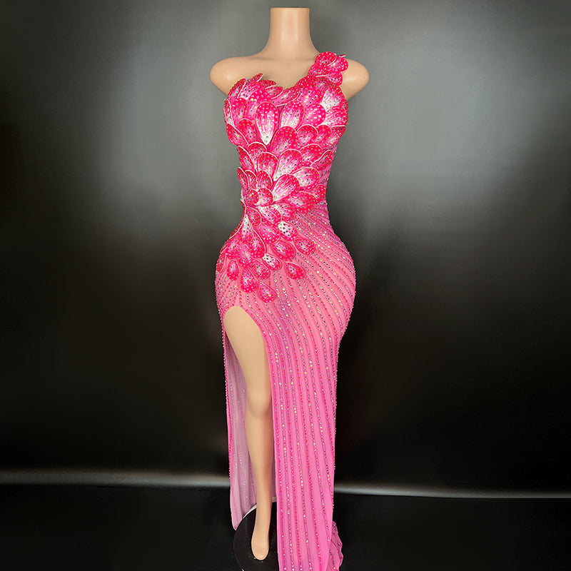 Feathers Roll Pinky Dress