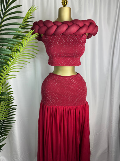 Ruby Luxe Braided Shoulder Ensemble