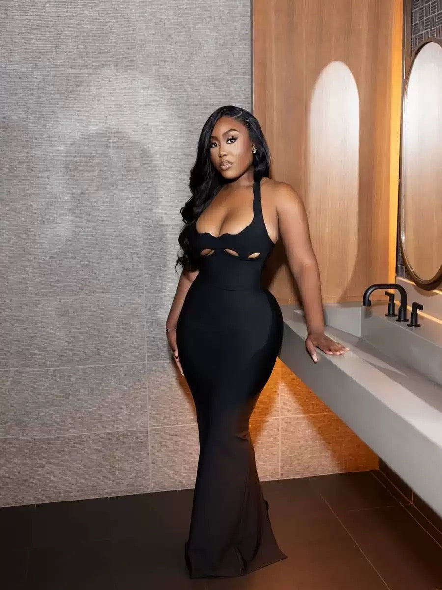 Midnight Silhouette Cut-Out Maxi Dress