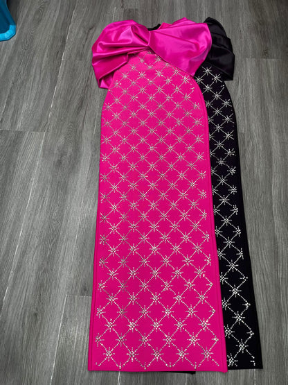 Fuchsia Royale Off-Shoulder Maxi Dress