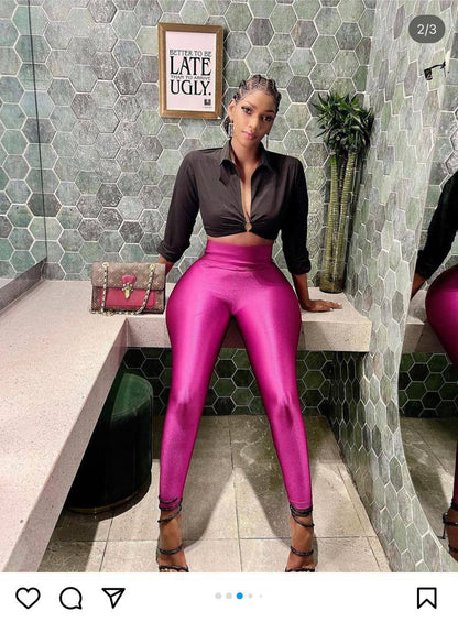 High Waisted Snatch Disco Leggings