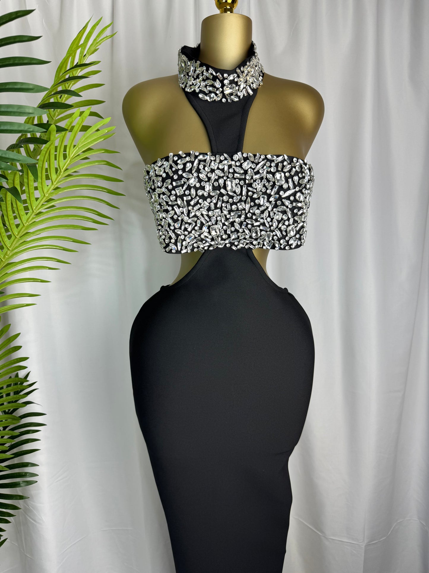 The Midnight Crystal Cutout Gown