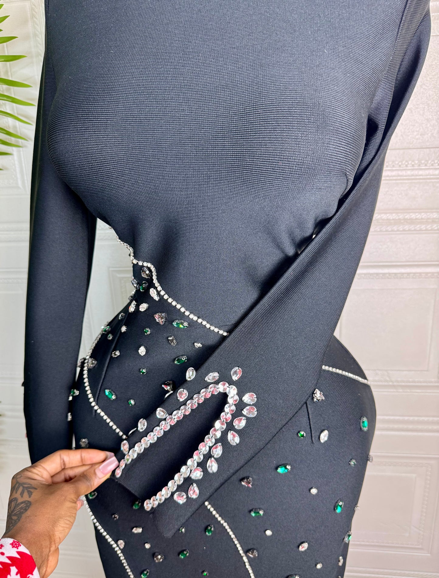 Diamond Pattern Midi Dress