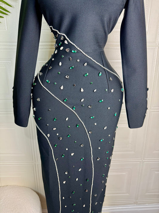 Diamond Pattern Midi Dress